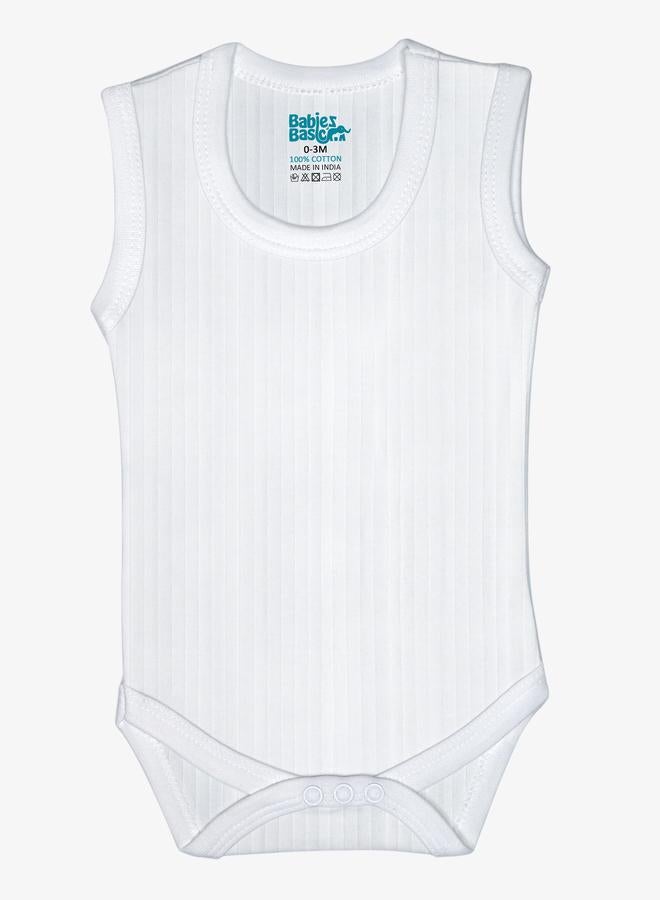 Babies Basic Pack of 3 - Super Combed Cotton Sleeveless Bodysuit - Image 3